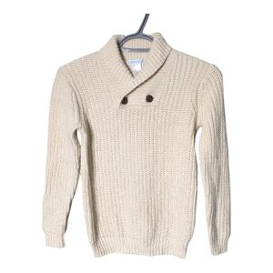 Janie and Jack‎ Shawl Collar Cable Sweater Ivory Size 7 Wool Blend